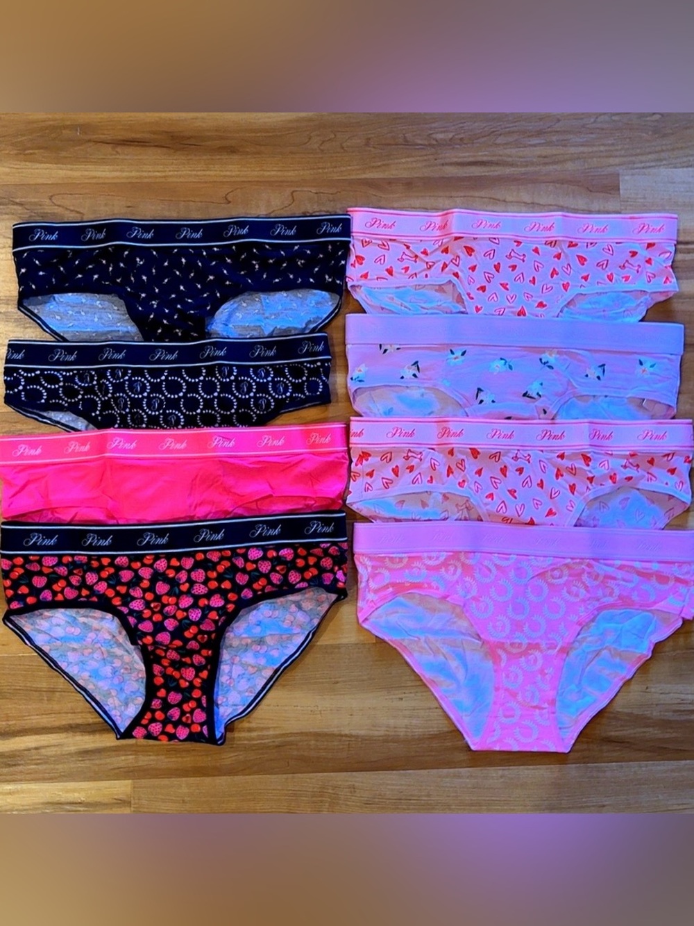 Victoria’s Secret PINK NWT Panty Bundle 8 Pair Medium Cotton Hipster Brazilian